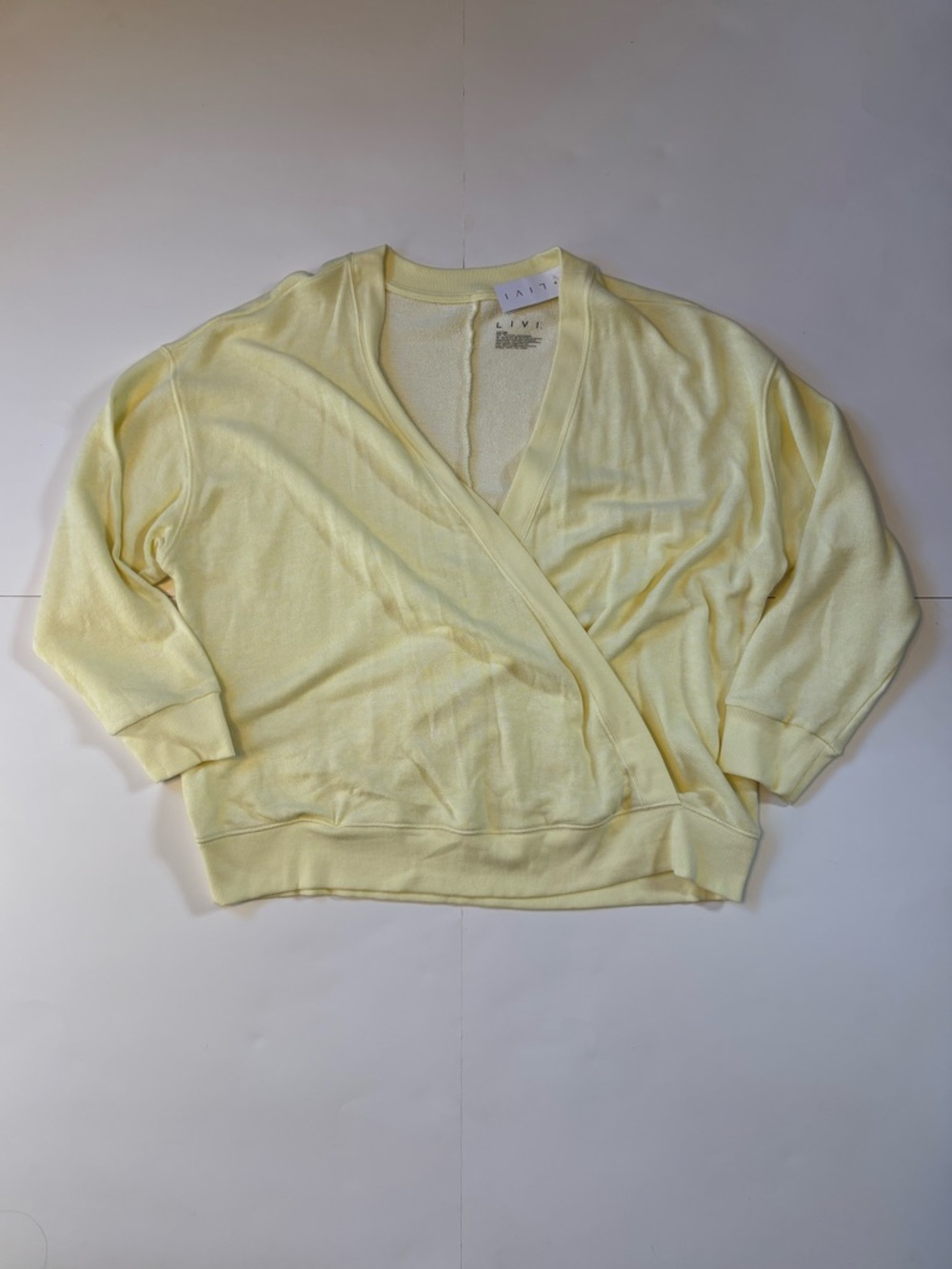 Light Yellow Wrap-Style Women's Sweater